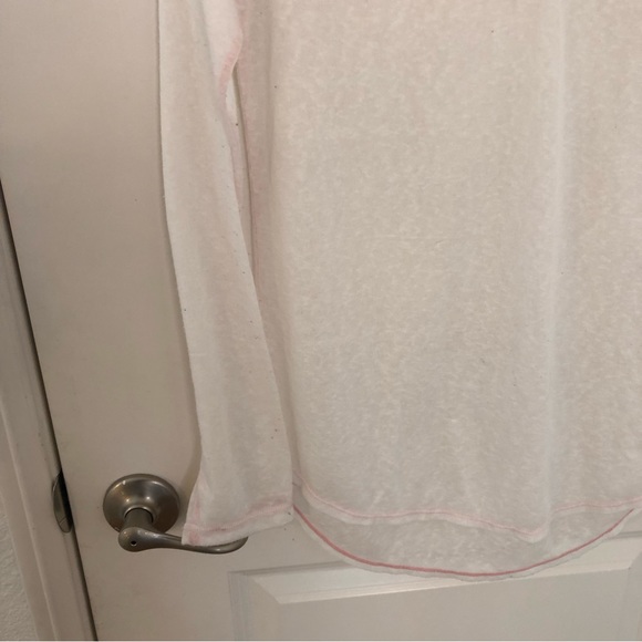 Free People Beach gauze pink blouse long sleeve lightweight pink summer top L - Picture 4 of 11